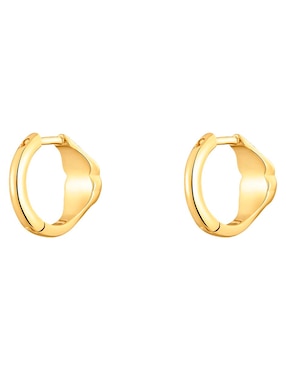Aretes de aro de oso Tous de plata P 925 con acabado baño de oro ónix