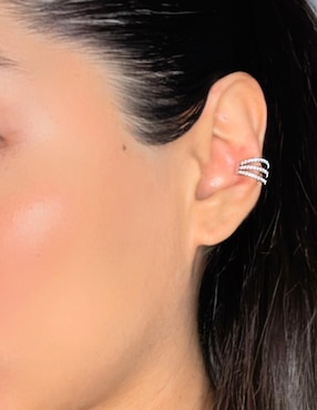 Aretes de abanico Aretize de plata P 925 con acabado pavé zirconia