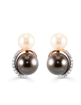Aretes de esfera Joyerías Bizzarro de oro con acabado brillante diamante