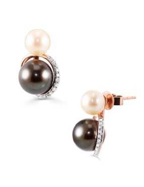 Aretes de esfera Joyerías Bizzarro de oro con acabado brillante diamante