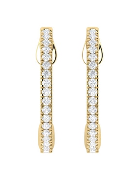 Aretes circulares Joyerías Bizzarro de oro con acabado diamantado diamante