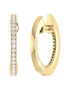 Aretes circulares Joyerías Bizzarro de oro con acabado diamantado diamante