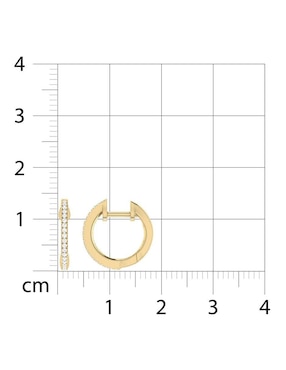 Aretes circulares Joyerías Bizzarro de oro con acabado diamantado diamante