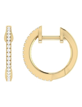 Aretes circulares Joyerías Bizzarro de oro con acabado diamantado diamante