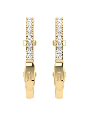 Aretes circulares Joyerías Bizzarro de oro con acabado diamantado diamante
