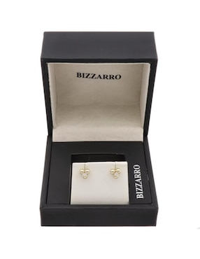 Broqueles de esfera Joyerías Bizzarro de oro 10 K con acabado pavé zirconia