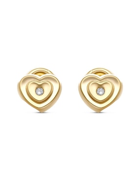 Broqueles de corazón Joyerías Bizzarro de oro diamante