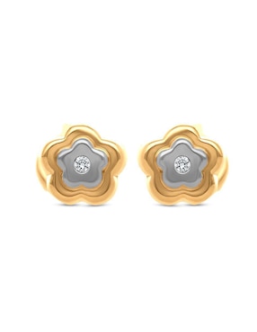 Broqueles de flor Joyerías Bizzarro de oro diamante