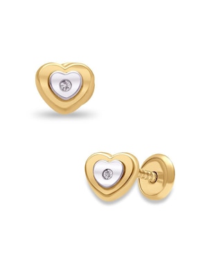 Broqueles de corazón Joyerías Bizzarro de oro diamante