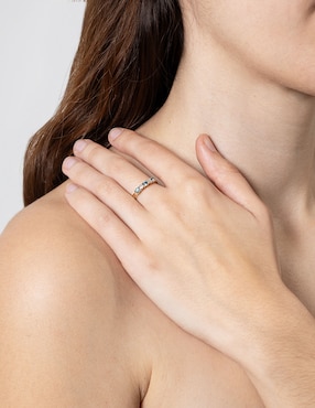 Anillo Jayda 14 k de oro topacio y diamante pavé