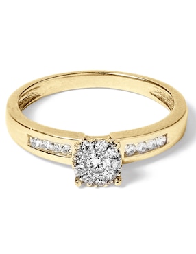 Anillo con gema Jayda 14 k de oro diamante pulido