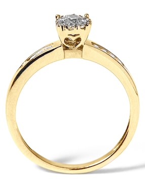 Anillo con gema Jayda 14 k de oro diamante pulido