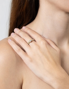 Anillo con gema Jayda 14 k de oro diamante pulido