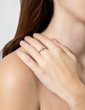 Anillo Jayda 14 k de oro diamante pavé