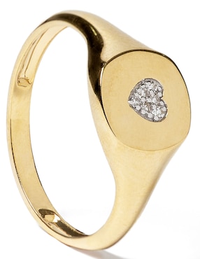 Anillo con gema de corazón Jayda 14 k de oro diamante pulido