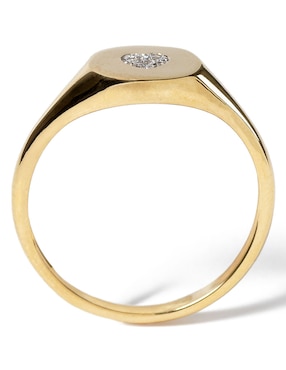 Anillo con gema de corazón Jayda 14 k de oro diamante pulido