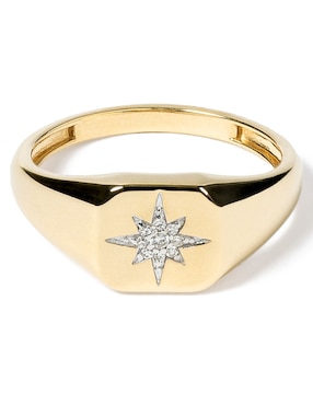 Anillo Jayda 14 k de oro diamante pulido