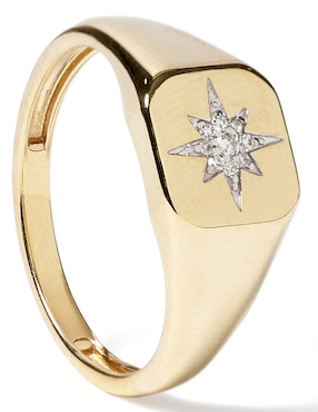 Anillo Jayda 14 k de oro diamante pulido