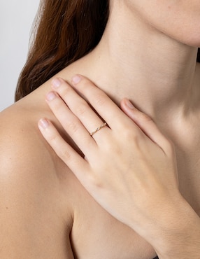 Anillo Jayda 14 k de oro diamante pavé