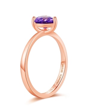 Anillo de corazón Moonberry de plata vermeil P 925 zirconia cúbica con acabado baño de oro rosa