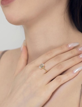 Anillo de compromiso de plata P 925 Yoiko Eloise zirconia