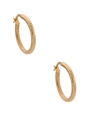 Arracadas Lusso de oro 14 K con acabado brillante