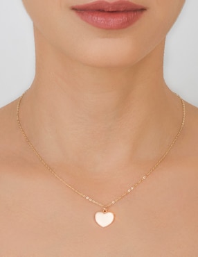 Dije de corazón Cristal Joyas de oro rosa 14 K