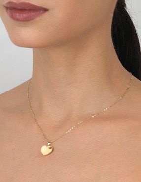 Dije de corazón Cristal Joyas de oro 14 K