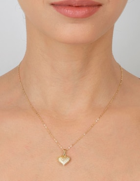 Dije de corazón Cristal Joyas de oro 14 K