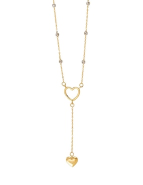 Gargantilla de corazón Cristal Joyas de oro 14 K