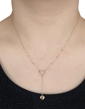 Gargantilla de corazón Cristal Joyas de oro 14 K
