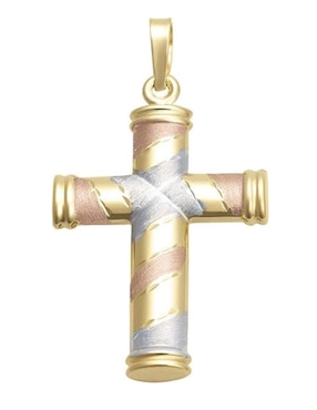 Dije de cruz Cristal Joyas de oro florentino 14 K