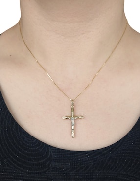 Dije de cruz Cristal Joyas de oro 14 K