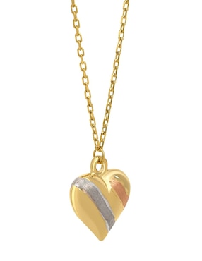 Collar con dije de corazón Cristal Joyas de oro amarillo 14 K