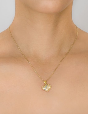Dije de corazón Cristal Joyas de oro florentino 14 K