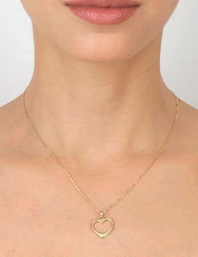 Dije de corazón Cristal Joyas de oro 14 K