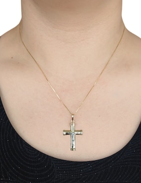 Dije de cruz Cristal Joyas de oro 14 K