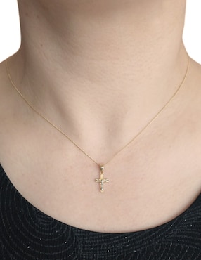 Dije de cruz Cristal Joyas de oro 14 K