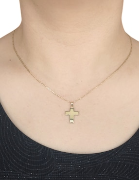 Dije de cruz Cristal Joyas de oro 14 K
