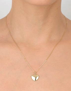 Dije de corazón Cristal Joyas de oro 14 K