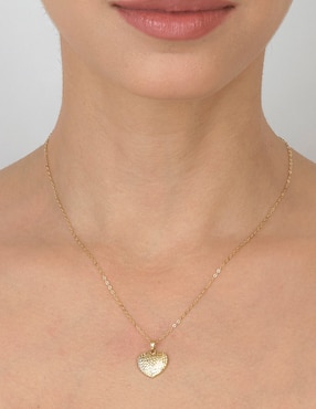 Dije de corazón Cristal Joyas de oro 14 K