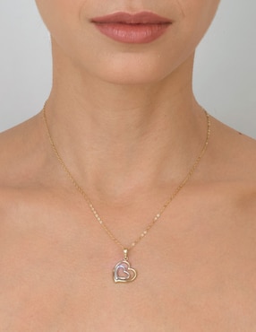 Dije de corazón Cristal Joyas de oro 14 K