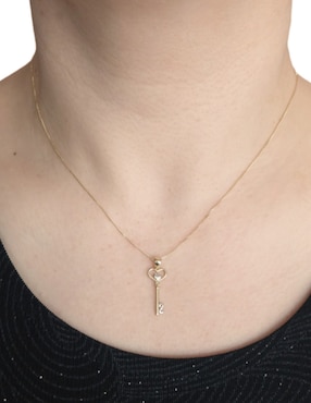 Dije de corazón Cristal Joyas de oro 14 K