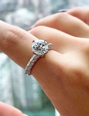 Anillo de compromiso de plata P 925 Yoiko Esplandor zirconia