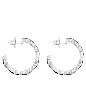 Aretes de aro de oso Tous de plata P 925 con acabado brillante ónix