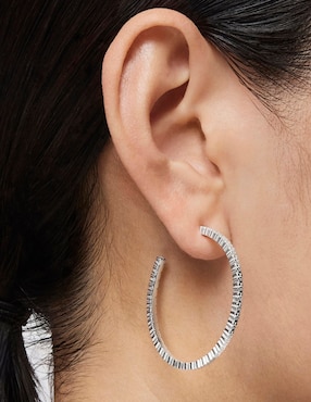 Aretes de aro redondos Tous Straight de plata P 925 con acabado brillante