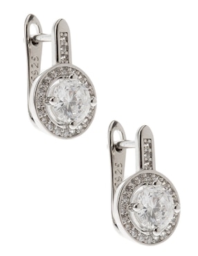 Aretes E&N Cherny de plata P 925 con acabado pavé zirconia