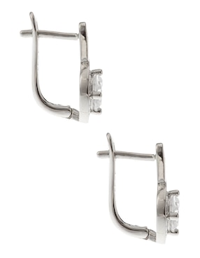 Aretes E&N Cherny de plata P 925 con acabado pavé zirconia