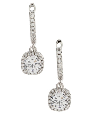 Aretes E&N Cherny de plata con acabado diamantado zirconia