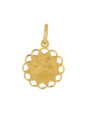 Medalla de flor Dinasti de oro amarillo 14 K